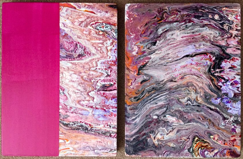 color field painting in magenta