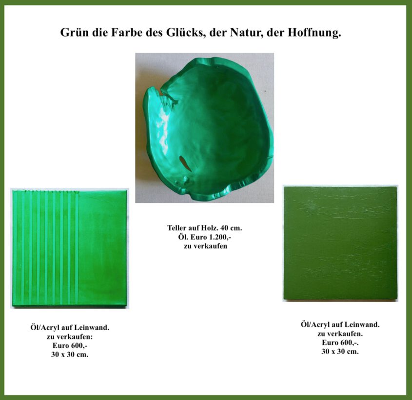Farbfeldmalerei, color field painting in green