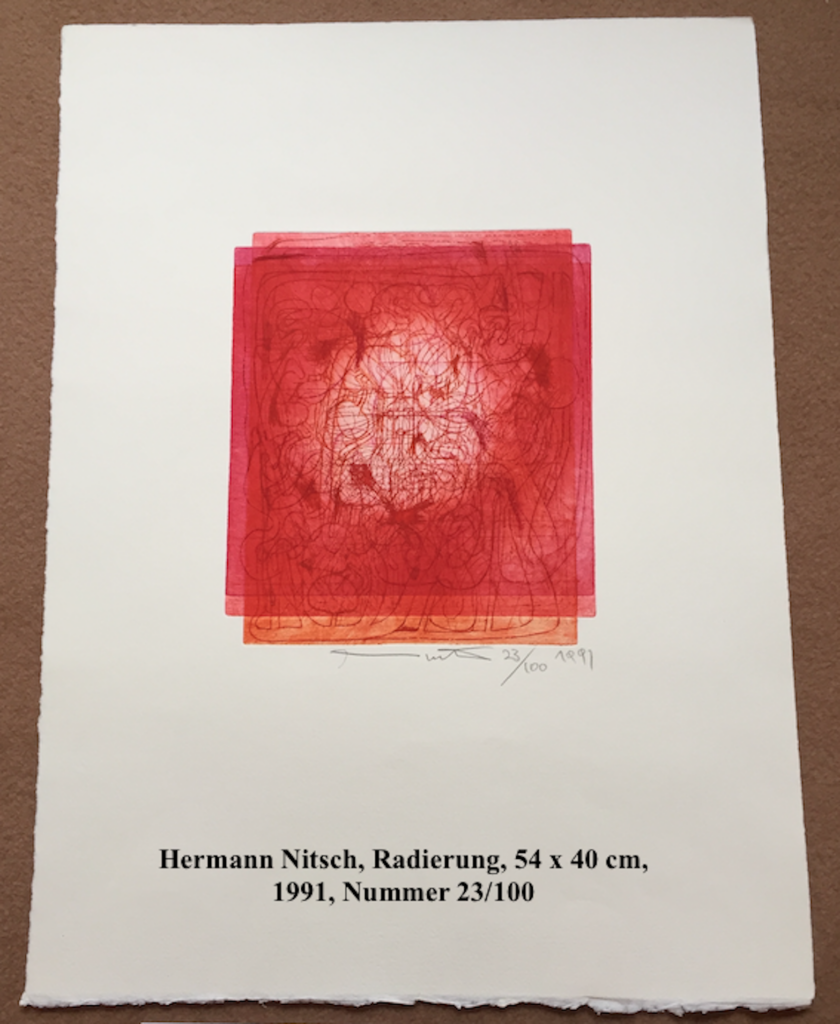 Hermann Nitsch Radierung. Das ist zeitgenössische Kunst.