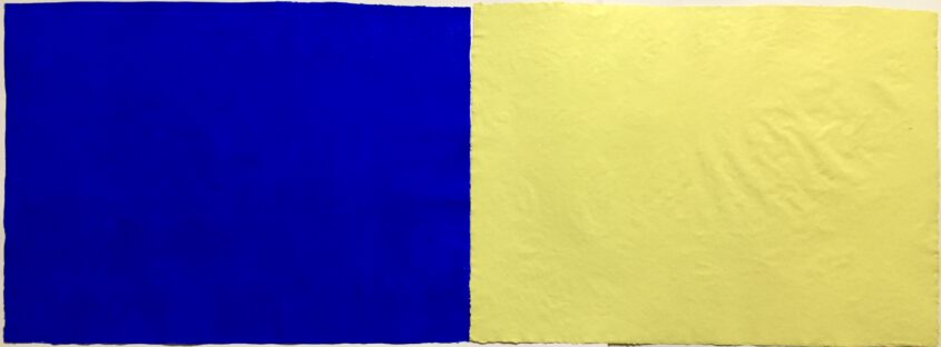 color field painting blue and yellow