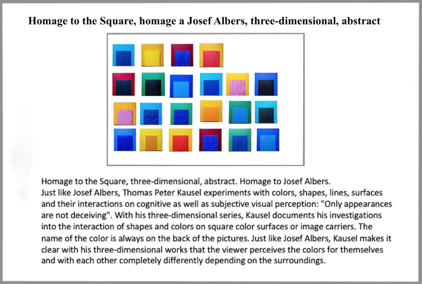 Homage to the Square, homage a Josef Albers, three-dimensional abstract