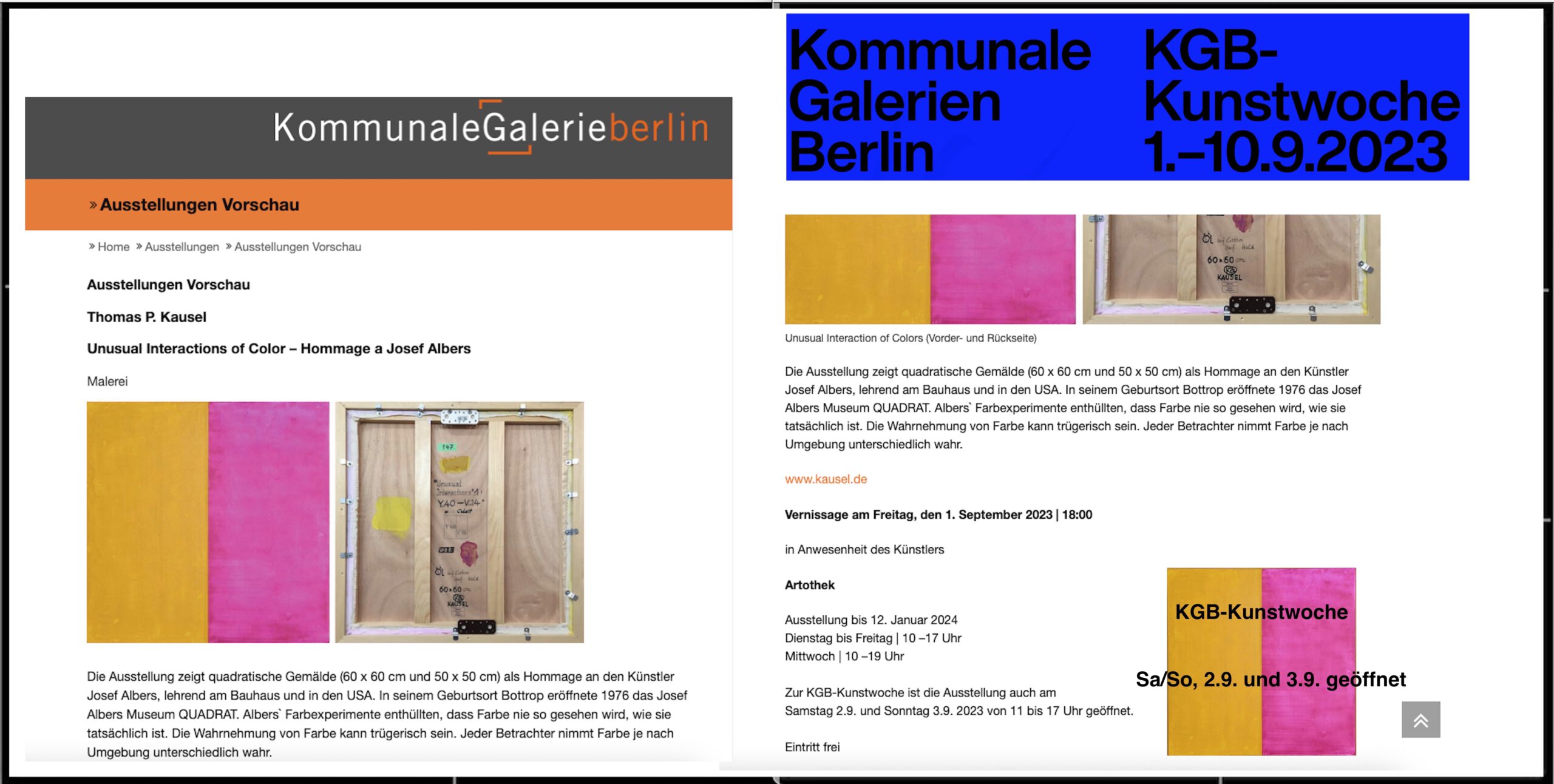 KGB-Kunstwoche ab 01.09.2023 der kommunalen Galerien Berlin 
